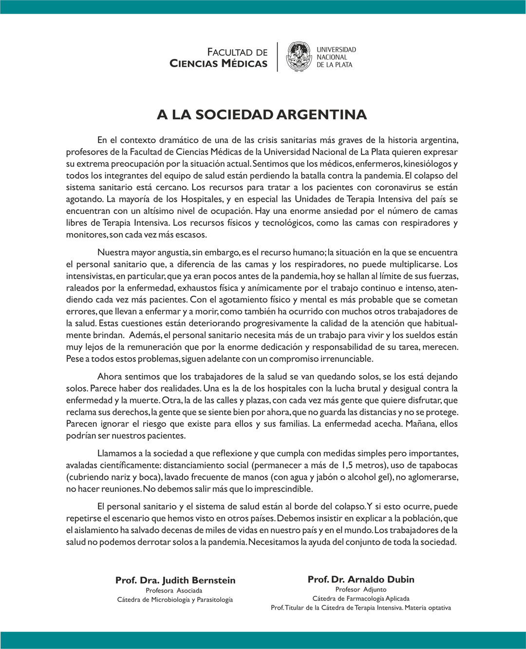 carta a la sociedad argentina 2